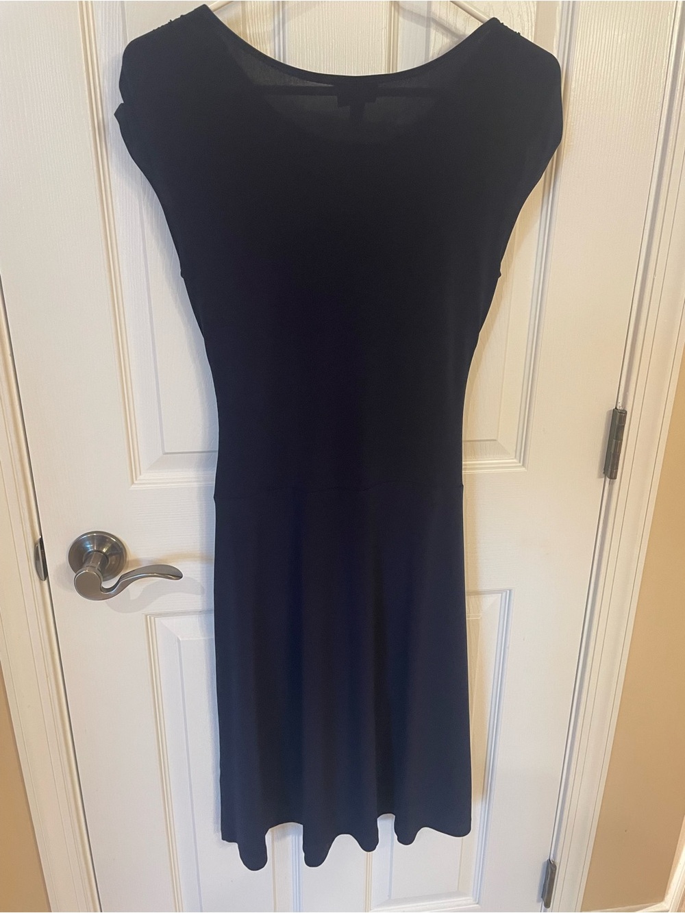 Classic dark blue Cap-Sleeve A-Line Dress - Picture 3 of 5